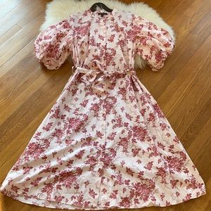 NWOT Banana Republic Puffed-Sleeve Maxi Dress